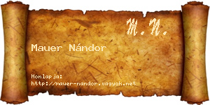 Mauer Nándor névjegykártya