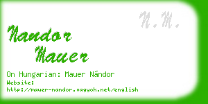 nandor mauer business card